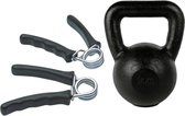 Tunturi - Fitness Set - Knijphalters 2 stuks - Kettlebell 16 kg