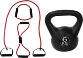 Tunturi - Fitness Set - Tubing Set Rood - Kettlebell 6 kg