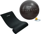 Tunturi - Fitness Set - Fitnessmat 160 x 60 x 0,7 cm - Gymball Zwart met Anti Burst 90 cm