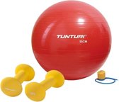 Tunturi - Fitness Set - Neopreen Dumbbellset 2 x 1,5 kg - Gymball Rood 55 cm