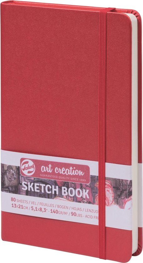 Schetsboek – Tekenboek – Harde kaft – Met Elastiek – Wit – 13x21cm – 140gr – 80 blz – Talens