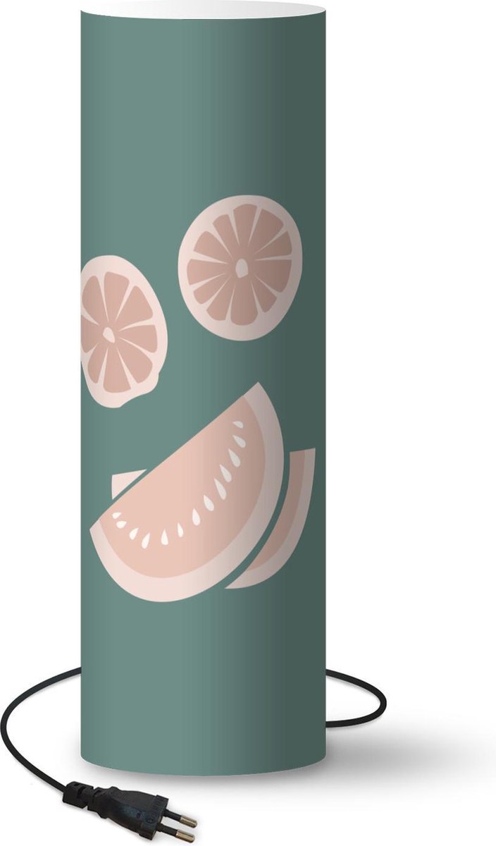 Lamp - Nachtlampje - Tafellamp slaapkamer - Zomer - Fruit - Roze - 50 cm hoog - Ø15.9 cm - Inclusief LED lamp