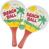 beachballset junior 34 cm hout rood 3-delig