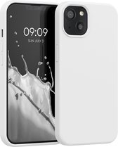 kwmobile phone case pour Apple iPhone 13 - Etui avec revêtement en silicone - Etui pour smartphone en blanc