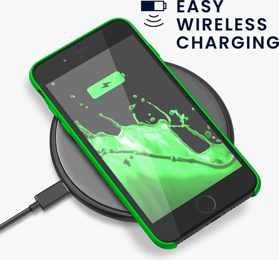 Étui de téléphone kwmobile pour Apple iPhone 7 / 8 / SE (2020) - Étui avec revêtement en silicone - Étui pour smartphone en vert fluo