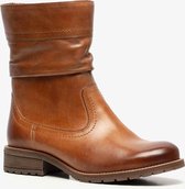 Hush Puppies leren dames enkellaarsjes - Cognac - Maat 41