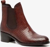 TwoDay leren dames Chelsea boots met croco print - Cognac - Maat 40 - Echt leer