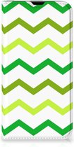 Leuk Telefoonhoesje Geschikt voor iPhone 13 Pro Bookcase Zigzag Groen