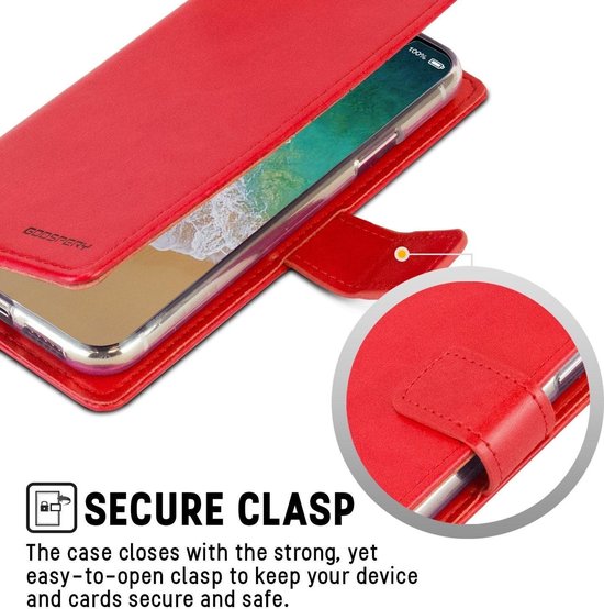Telefoonhoesje geschikt voor Apple iPhone 13 Pro Max - Blue Moon Diary Wallet Case - Rood