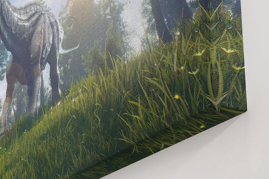 Artaza - Peinture sur toile - Dinosaure Diplodocus dans la forêt - 20x30 - Klein - Photo sur toile - Impression sur toile