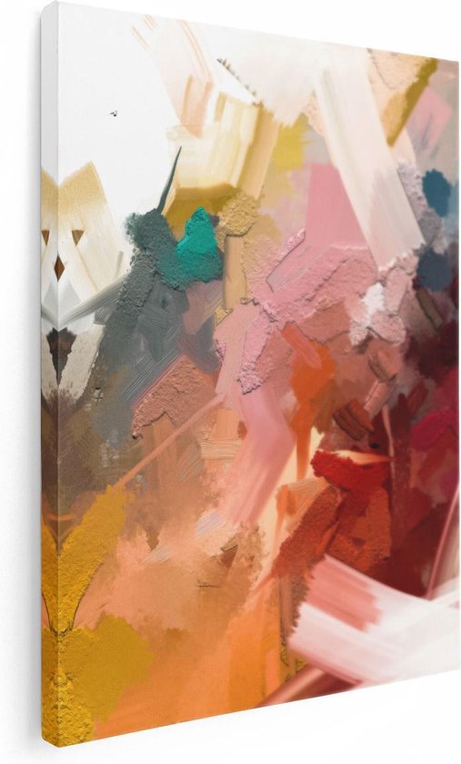 Artaza Canvas Schilderij Abstracte Kunst - Kleurrijke Olieverf - 30x40 - Klein - Foto Op Canvas - Canvas Print