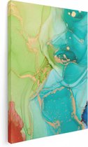 Artaza Canvas Schilderij Abstracte Kunst - Kleurrijke Marmer - 30x40 - Klein - Foto Op Canvas - Canvas Print