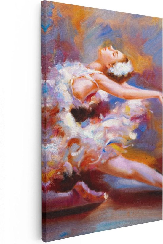 Artaza - Peinture sur toile - Ballerine à l'huile - Ballet - 60x90 - Tableau sur toile - Impression sur toile