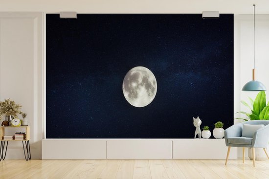 Papier peint - Papier peint photo Lune - Univers - Nuit - Largeur 330 cm x hauteur 220 cm