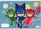 schetsblok PJ Masks junior A4 lichtblauw 30 pagina's