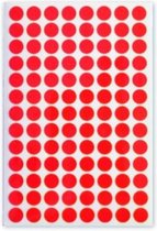 etiketten rond 8 mm papier rood 3 vellen √° 104 stuks