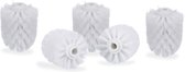 toiletborstelkop - set van 5 - 12 mm schroefdraad - diameter 7 cm - wit