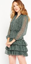 LOLALIZA Korte jurk met luipaard print - Licht Groen - Maat 38