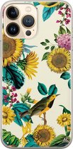 iPhone 13 Pro Max hoesje siliconen - Zonnebloemen / Bloemen | Apple iPhone 13 Pro Max case | TPU backcover transparant