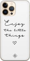 iPhone 13 Pro Max hoesje siliconen - Enjoy life | Apple iPhone 13 Pro Max case | TPU backcover transparant