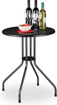 Relaxdays Ronde tuintafel - bijzettafel tuin - balkontafel - rotan design - bistrotafel