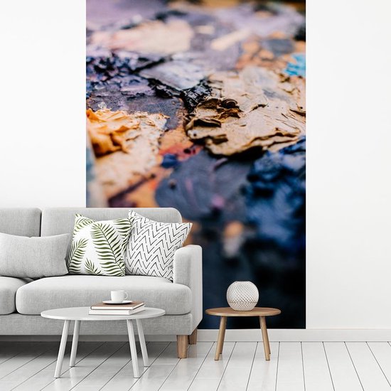 Behang - Fotobehang Afgebladerde Olieverf - Breedte 180 cm x hoogte 280 cm