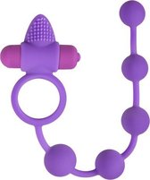 Triple Pleasure Koppelspeeltje - Paars - Sextoys - Cockringen - Dildo - Dildo Anaal