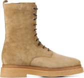 Capobella Veterboots Dames / Laarzen / Damesschoenen - Suède - C1010 sue - Midden bruin - Maat 39