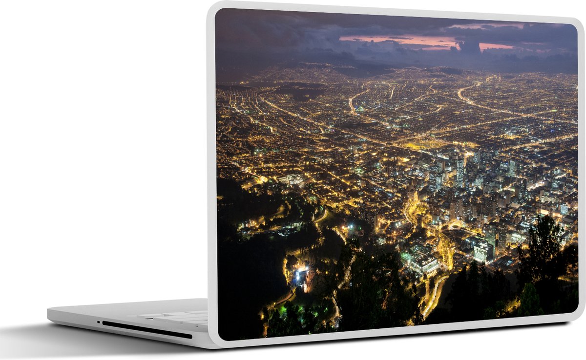 Afbeelding van product SleevesAndCases  Laptop sticker - 14 inch - Luchtfoto van Bogota in Colombia in de nacht