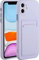 iPhone 12 siliconen Pasjehouder hoesje - paars