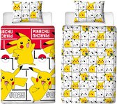 Pokemon Dekbedovertrek Icon - 140x200 - 100% Katoen - Wit - Dekbedovertrek kinderen