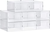 Nancy's Gasters Schoenendozen - Opbergdozen - Stapelbaar - Set Van 8 - Organizers - Transparant - 28 x 31 x 24,5 x 17,5 cm 36 x 21 cm