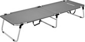 Nancy's Goupil Ligbed - Stretcher - Veldbed - Campingbed - Grijs - Ijzer - Kunststof - Zilver - 190 x 63 x 36 cm