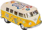 bus Volkswagen Classic Flowerpower 1:32 staal geel