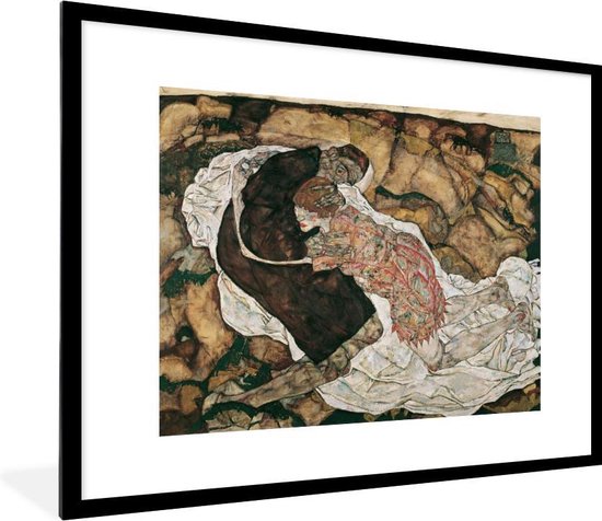 Fotolijst incl. Poster - Death and the maiden - Egon Schiele - 80x60 cm - Posterlijst