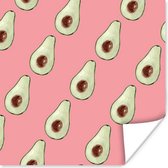 Poster Avocado - Roze - Fruit - 30x30 cm