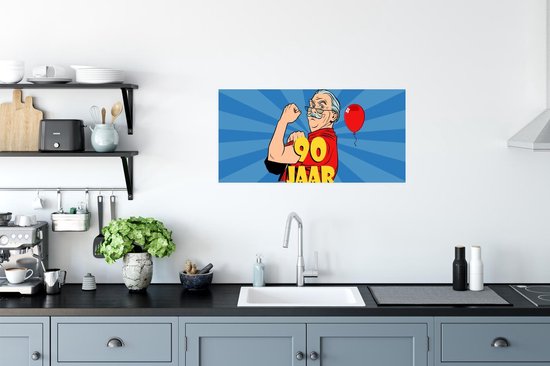 Affiche Anniversaire - Homme - 90 Ans - 80x40 cm