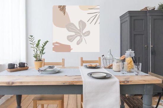 Poster Été - Feuille - Grijs - 100x100 cm XXL