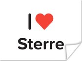 Poster I love - Sterre - Meisje - 120x90 cm