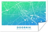 Poster Stadskaart - België - Doornik - Blauw - 90x60 cm - Plattegrond