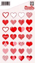 stickervel Hearts junior 19 x 11 cm PVC rood/wit