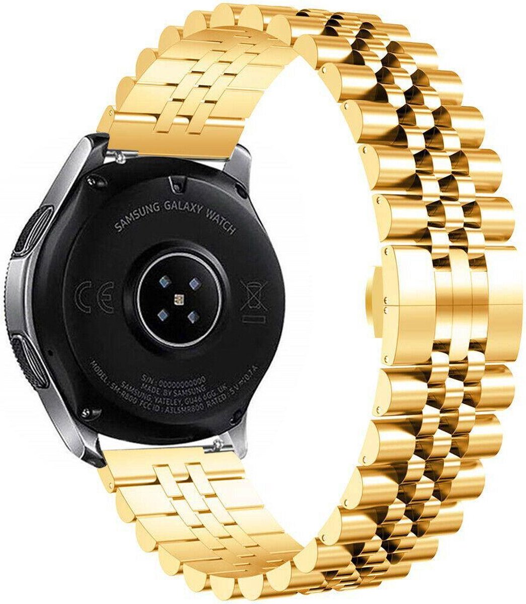 Strap-it Luxe Jubilee stalen bandje - geschikt voor Samsung Galaxy Watch 3 41mm / Galaxy Watch 1 42mm / Galaxy Watch Active / Active2 40mm & 44mm / Gear Sport - goud