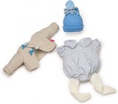 poppenkleding meisjes 38 cm PE blauw/beige