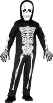 Widmann - Spook & Skelet Kostuum - Gruwelijk Horror Skelet Rammelende Botten Kind Kostuum - Zwart / Wit - Maat 110 - Halloween - Verkleedkleding