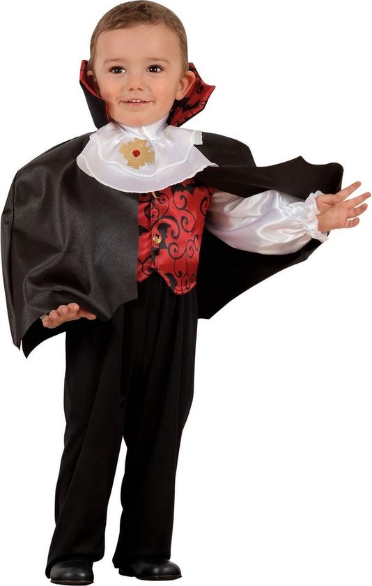 Widmann - Vampier & Dracula Kostuum - Kleine Doorbijter Vampier - Jongen - Zwart - Maat 98 - Halloween - Verkleedkleding
