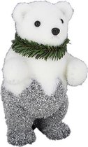 Polar Christmas Bear Stand SetCoat 35cm - Plastic - Wit - SILUMEN