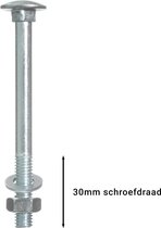 Wovar Slotbouten Verzinkt M8 x 90 mm | 10 Stuks