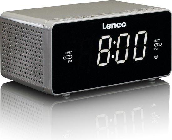 Keuze een vergoeding vochtigheid Lenco CR-530TP - Wekkerradio Radiogestuurde met AUX-ingang - Taupe | bol.com