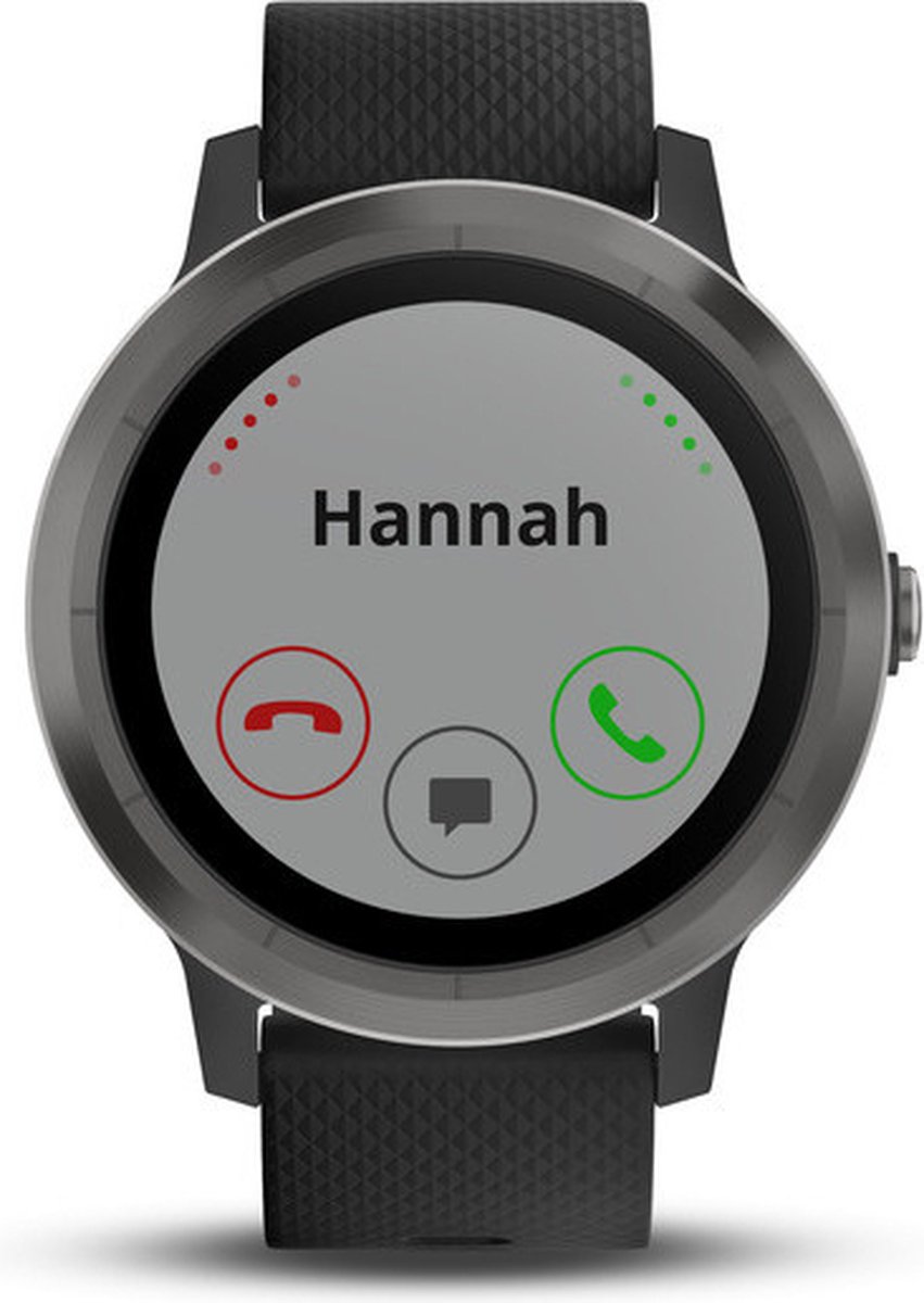 Garmin vivoactive 3, zwart met lijsteen grijze rand en zwarte siliconen  polsband | bol.com