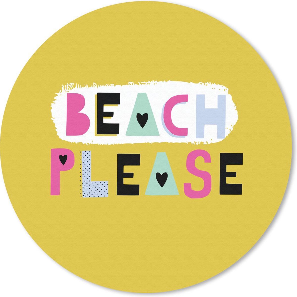 Muismat rond 50x50 cm - Mousepad Zomer - Roze - Quote - Ronde muismatten